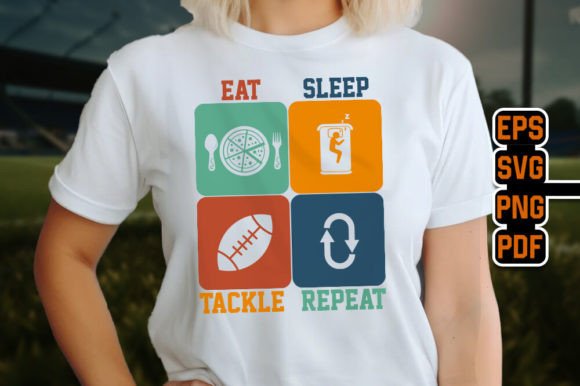 Eat Sleep Tackle Repeat Rugby Design Review