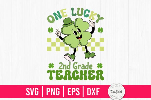 Reviewing One Lucky 2nd Grade Teacher Retro SVG