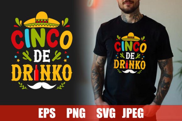 Reviewing the Cinco De Drinko T-shirt Design for Embroidery